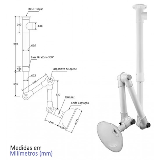 Braço Articulado para Exaustão